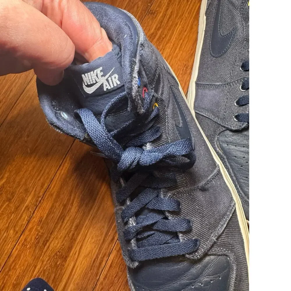 Nike Air Jordan 1 High – Retro Family Forever Navy Canvas – Used No Box Men 11
